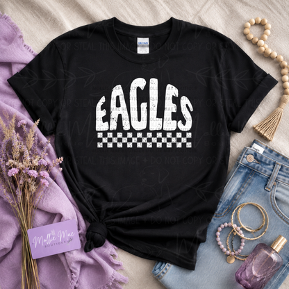 East Hickman Eagles Distressed Checkered Spirit T-Shirt