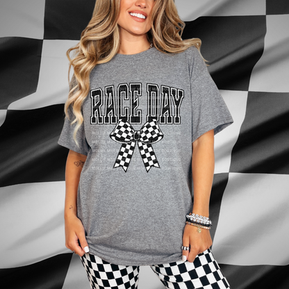 Checkerd Racing Bow Tshirt