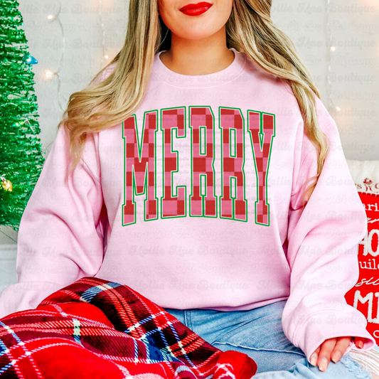 Merry & Bright Buffalo Check Graphic
