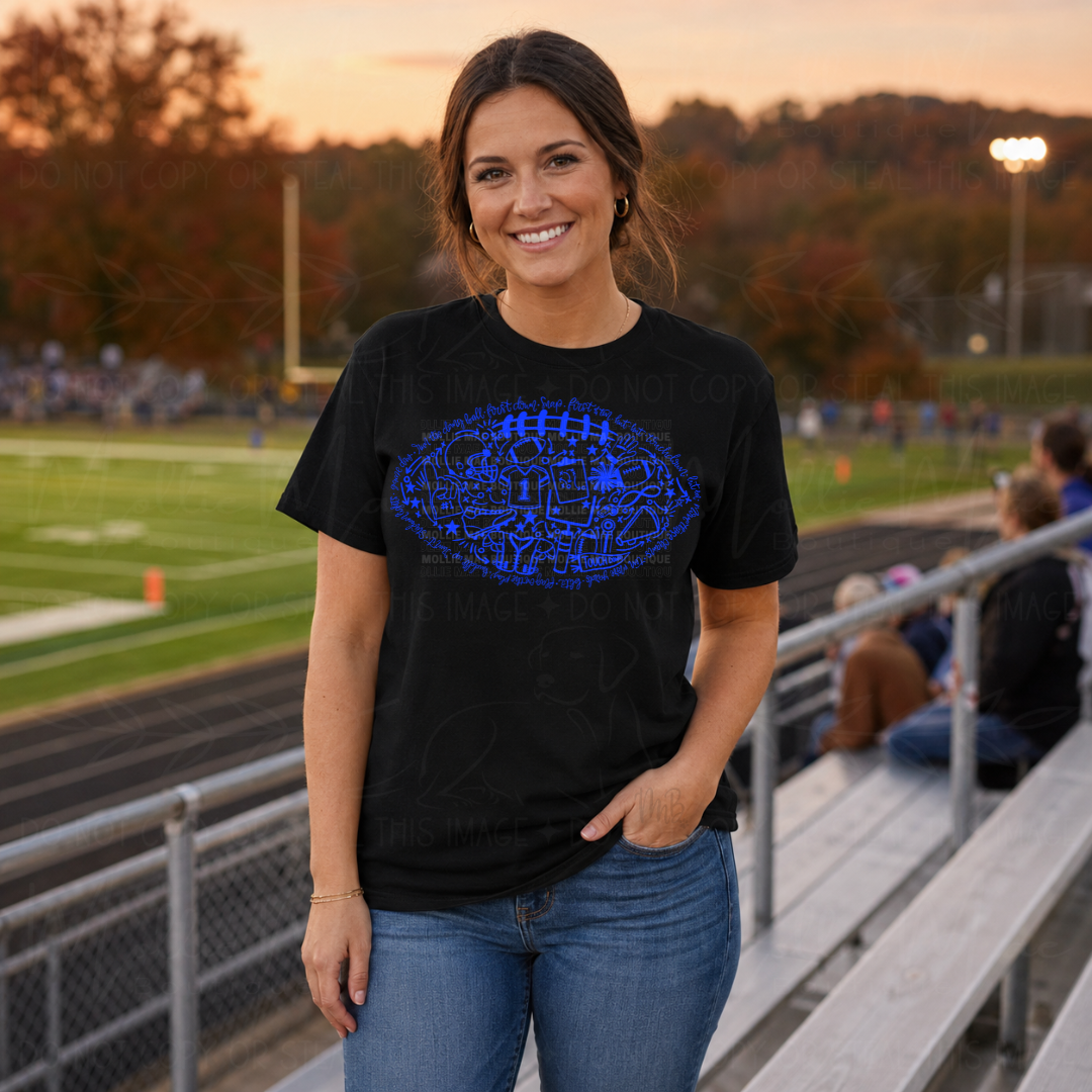 Friday Night Football Doodle Graphic Tee