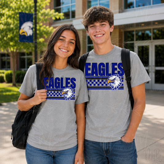 Eagles Checkered Mascot Graphic T-Shirt