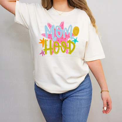 Mom Hood Smiley Star Graphic Tee