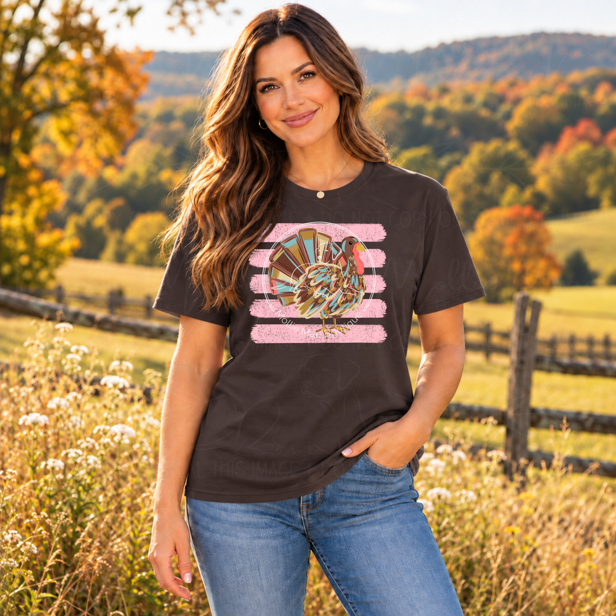 Watercolor Turkey Thanksgiving Graphic Tee