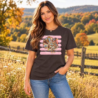 Watercolor Turkey Thanksgiving Graphic Tee