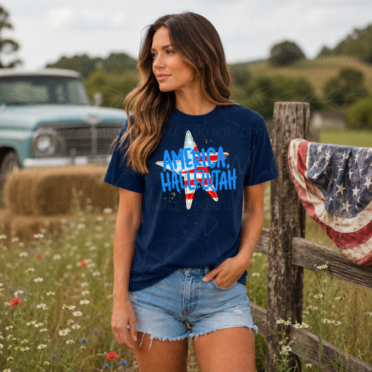 America Hallelujah Patriotic Graphic Tee