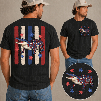 Stars, Stripes & Gator Patriotic Graphic Tee