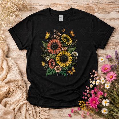 Knockout Sunflowers Graphic T-Shirt – Neon or Colorful