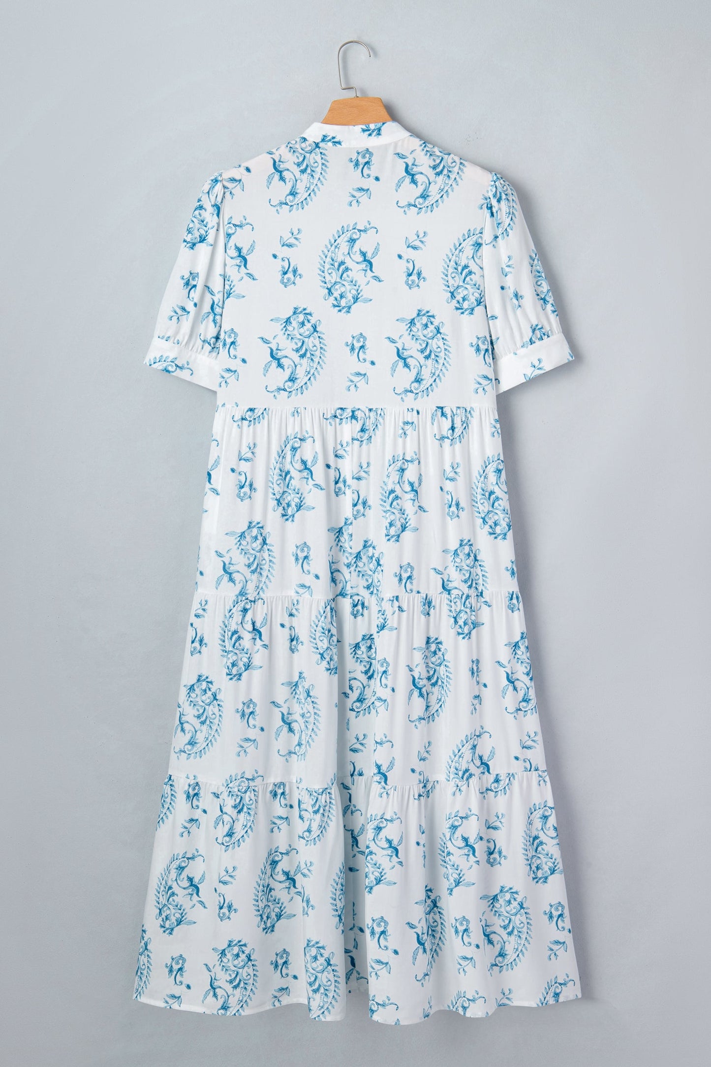 Plus Size Floral Paisley Tiered Maxi Dress