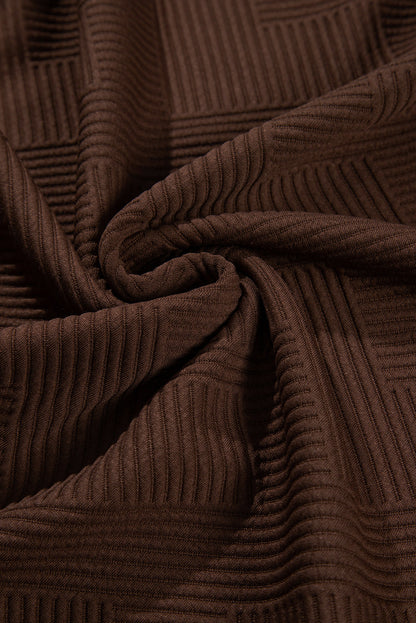 Coffee Textured Drop Shoulder Pocket Sweatshirt featuring boutique-style details and relaxed everyday fit