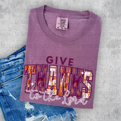Give Thanks to the Lord Graphic Tee – Comfort Colors Berry