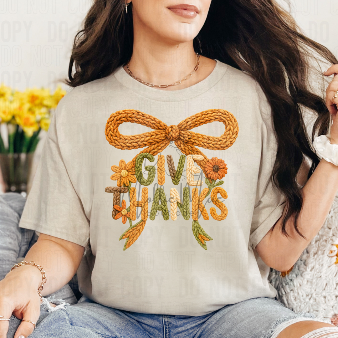 Floral Give Thanks Graphic Tee or Sweatshirt