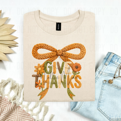 Floral Give Thanks Graphic Tee or Sweatshirt
