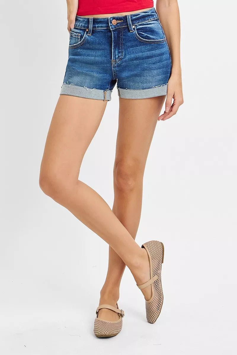 RISEN Low Rise Cuffed Shorts boutique apparel from Mollie Mae Boutique