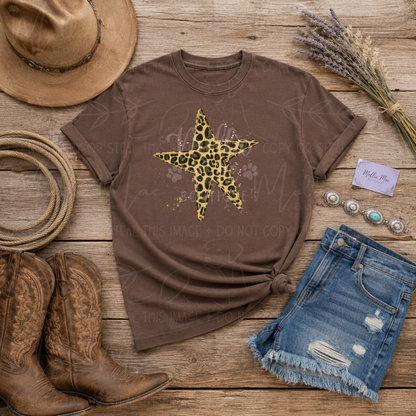 Leopard Western Star Graphic T-Shirt