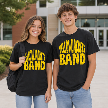 Distressed Yellow Jackets Band Graphic T-Shirt