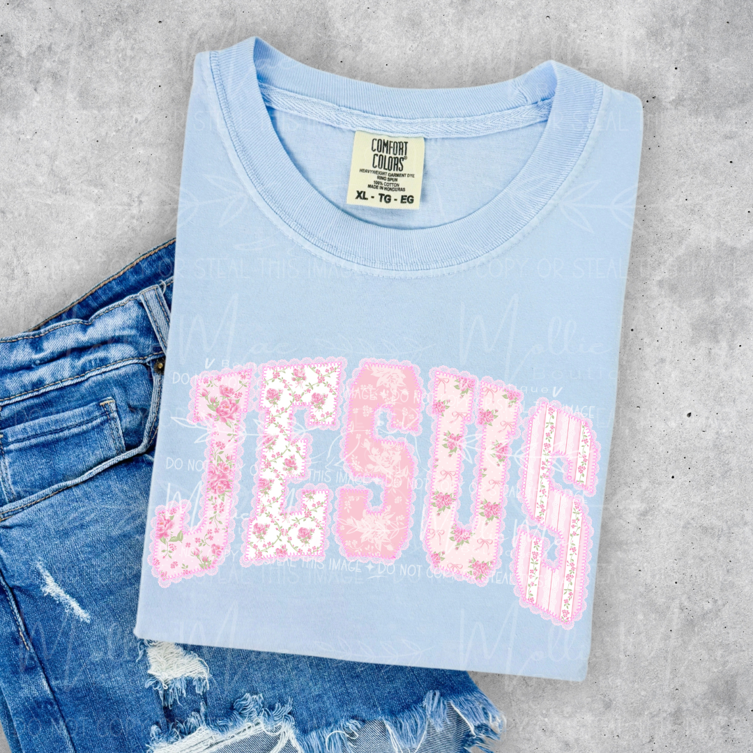 Jesus Pink Floral Graphic Tee