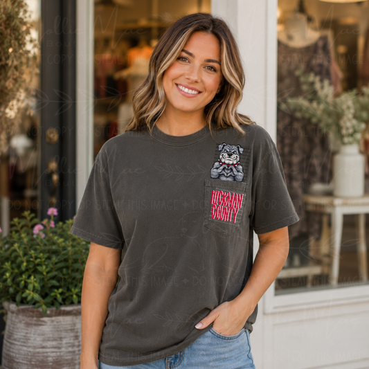 Hickman County Bulldogs Pocket Peeker Graphic T-Shirt