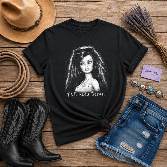 Y’all Need Jesus Funny Faith Graphic T-Shirt