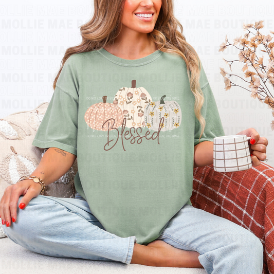 Blessed Pumpkins Graphic Tee – Comfort Colors Bay
