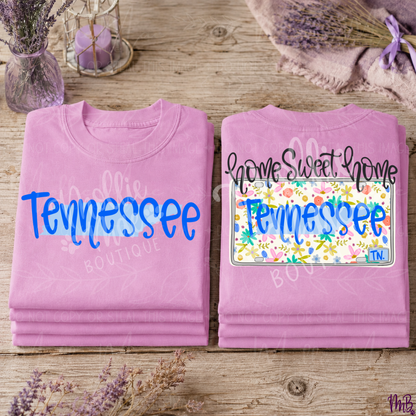 Tennessee Floral License Plate Graphic Tee