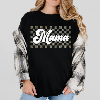 MAMA (white) - Camo Checkered