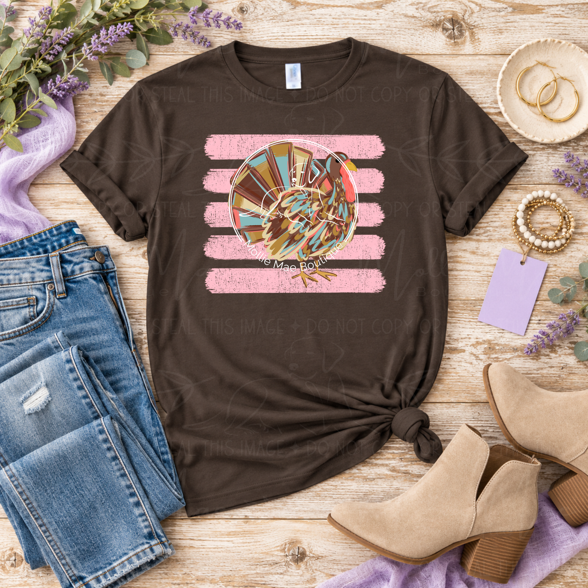 Watercolor Turkey Thanksgiving Graphic Tee