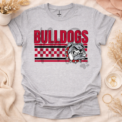 Bulldogs Checkered Mascot Graphic T-Shirt
