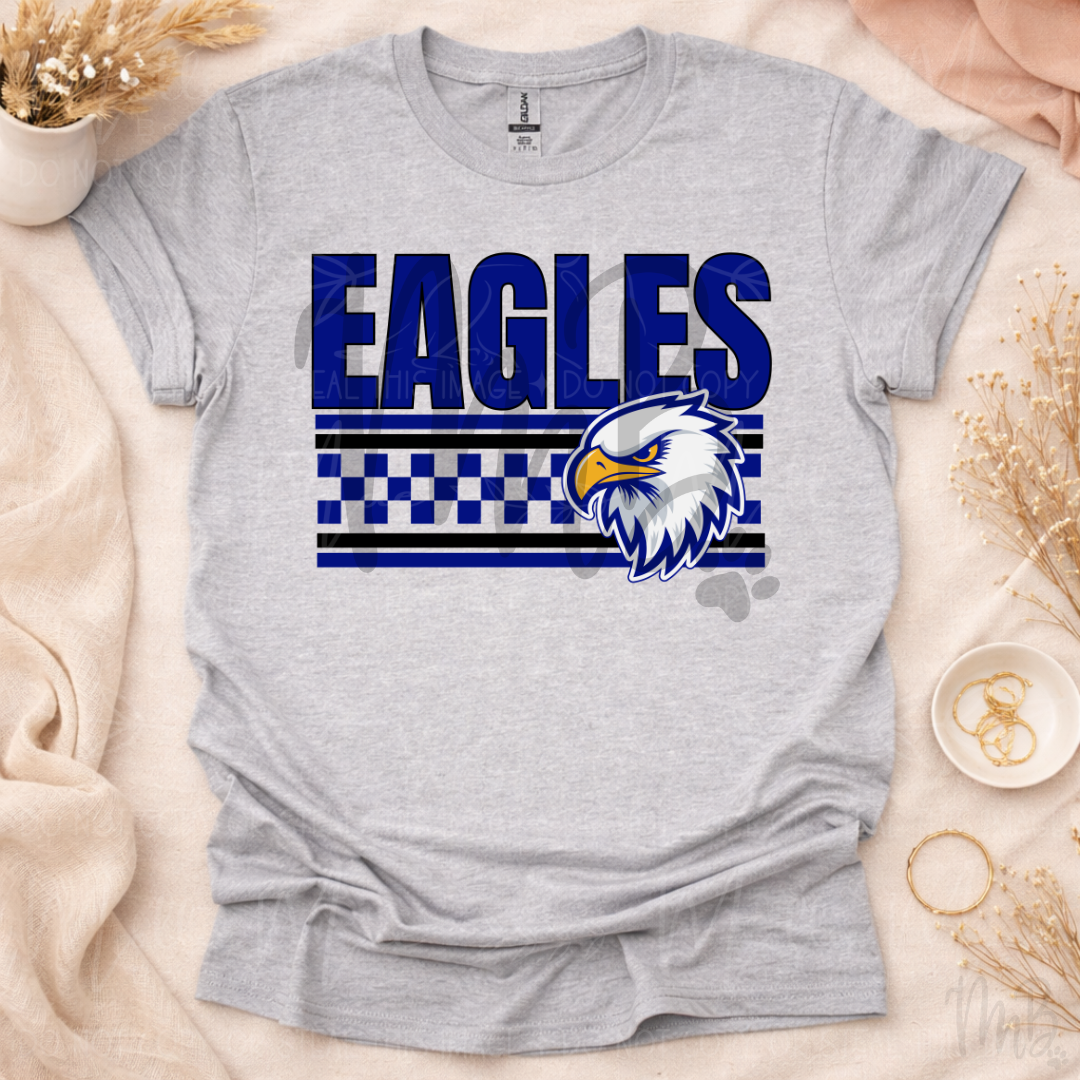Eagles Checkered Mascot Graphic T-Shirt