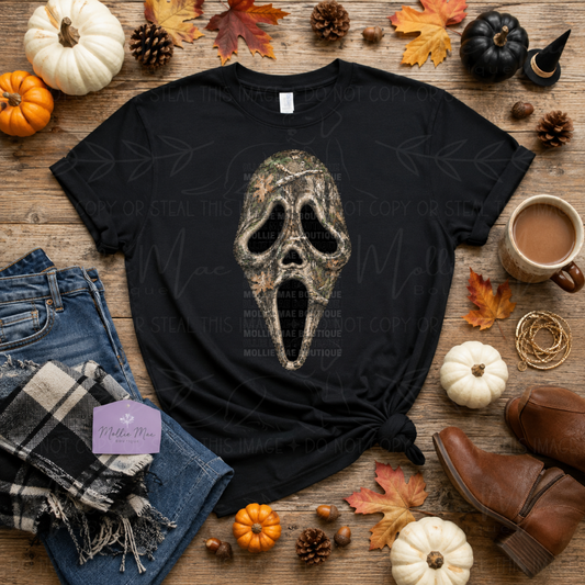 Camo G-Face Halloween Graphic Tee
