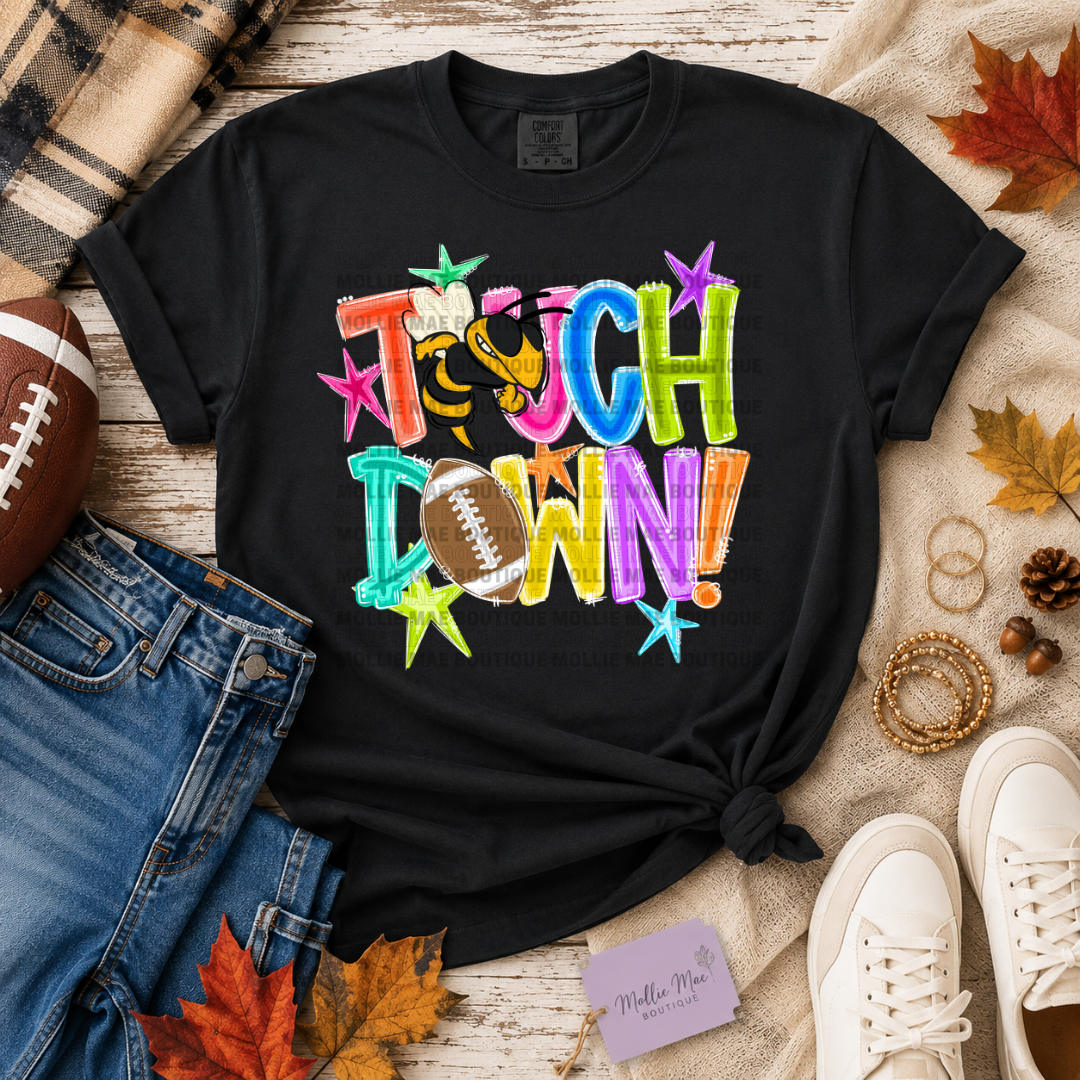 Yellow Jackets Bright Touchdown Football Graphic Tee