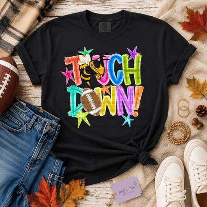 Yellow Jackets Bright Touchdown Football Graphic Tee