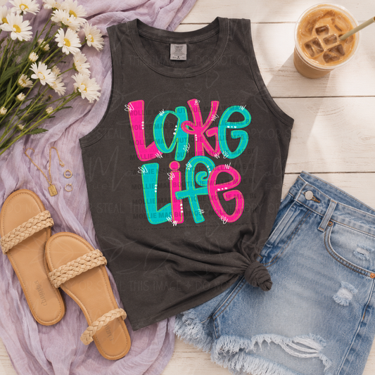 Lake Life Doodle Graphic Tee & Tank
