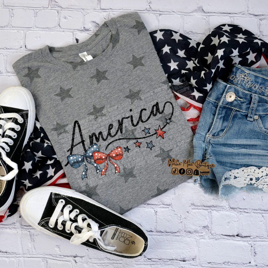 America Bows and Stars Tshirt