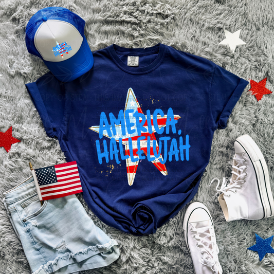 America Hallelujah Patriotic Graphic Tee