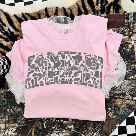 Amen Camo Varsity Graphic Tee