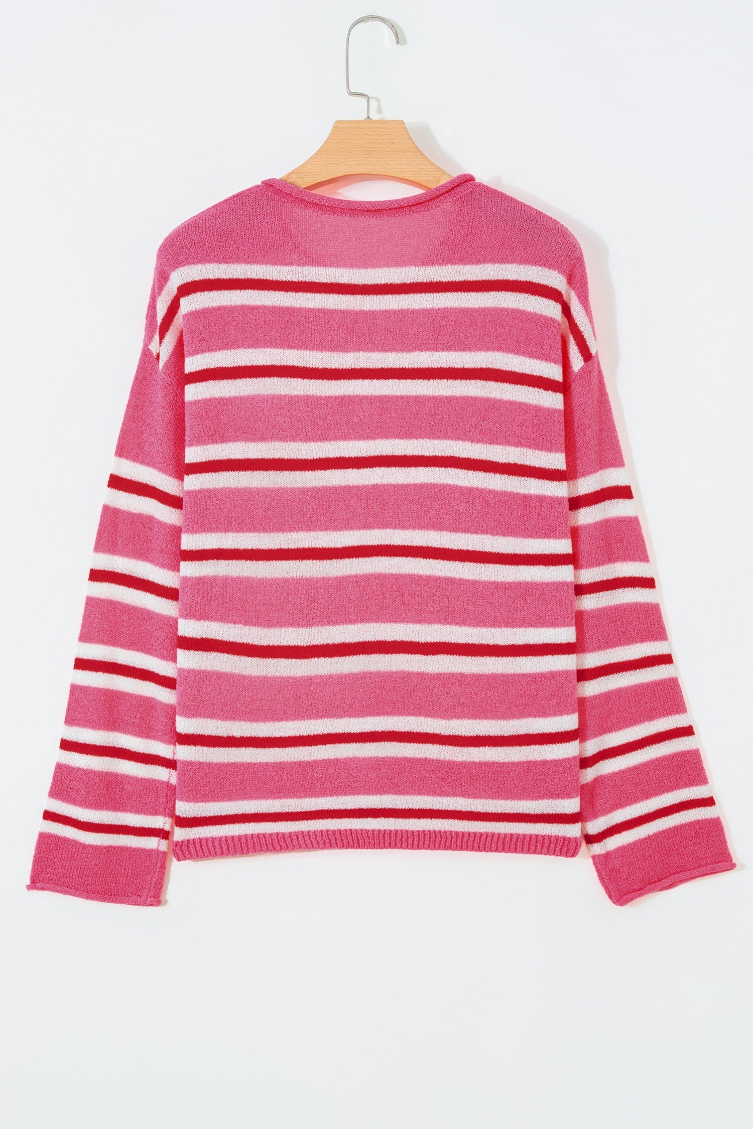 multiple colors Stripe Drop Shoulder Button Cardigan with soft knit, drop shoulders, and versatile button-front styling, boutique fashion