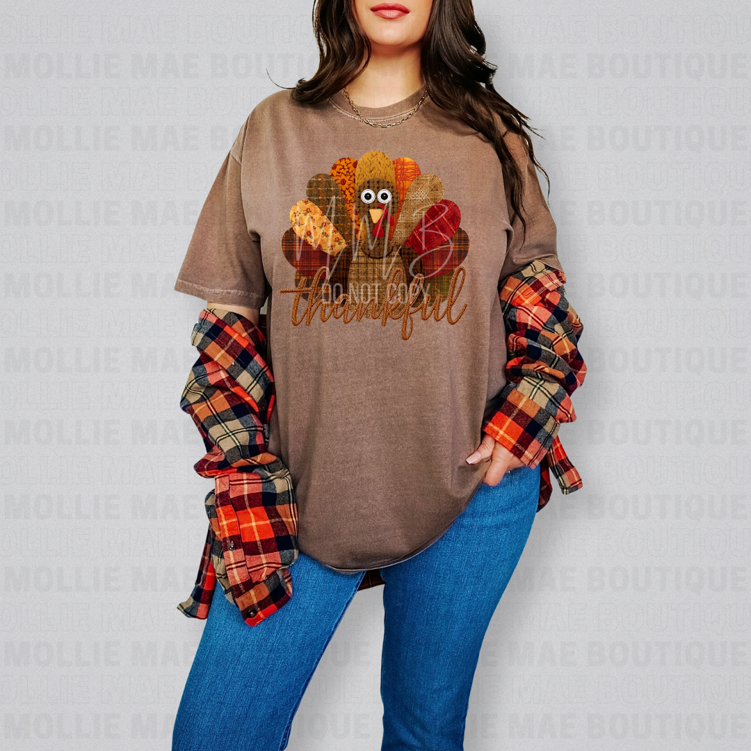 Thankful Patchwork Turkey Graphic Tee