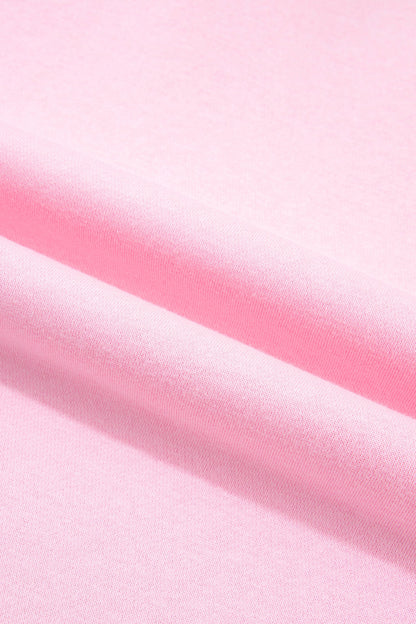 Pink Polka Dot Contrast Trim Mock Neck Sweatshirt with mock neck women's boutique fashion