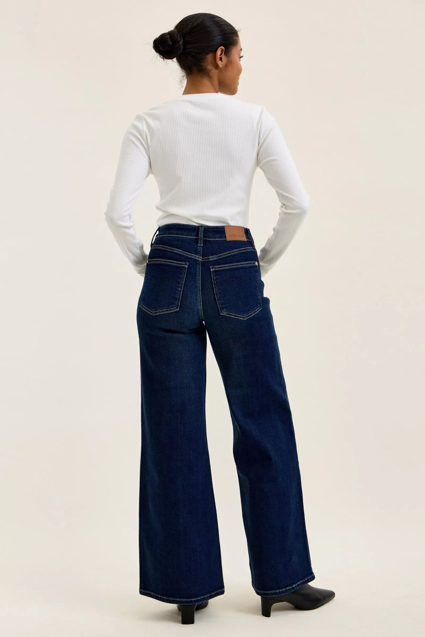 Judy Blue high waist wide leg dark wash jeans for women from Mollie Mae Boutique
