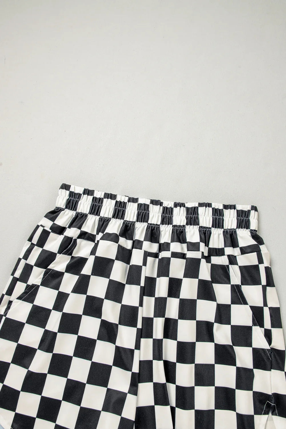 Checker High Waist Casual Shorts boutique clothing from Mollie Mae Boutique