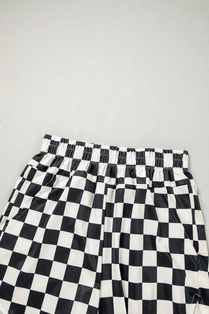 Checker High Waist Casual Shorts boutique clothing from Mollie Mae Boutique