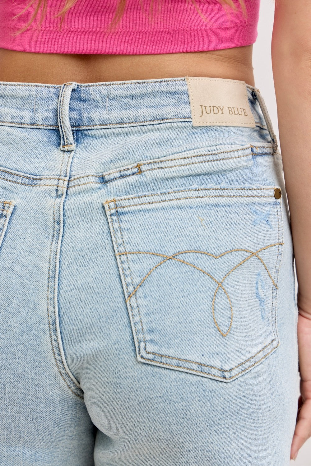 Judy Blue High-Waisted Rigid Magic Dad Short with Cell Phone Back Pockets boutique apparel from Mollie Mae Boutique