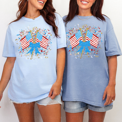 Patriotic Flag Paint Splatter Tee