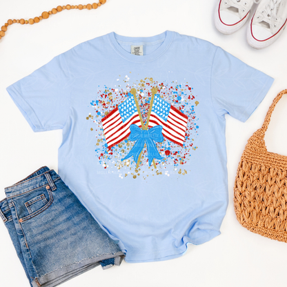 Patriotic Flag Paint Splatter Tee