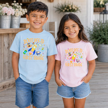 Blast Off Back to School Kids Graphic T-Shirt