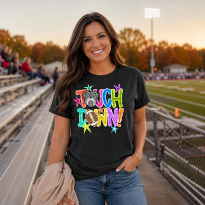 Bulldogs Bright Touchdown Football Graphic Tee