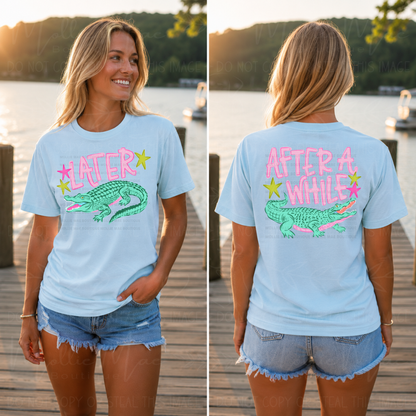 Later Gator Afterwhile Crocodile Coastal Stripe Graphic Tee