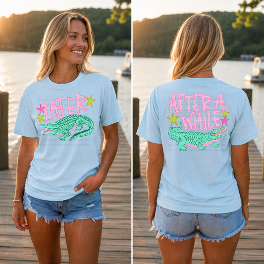 Later Gator Afterwhile Crocodile Coastal Stripe Graphic Tee