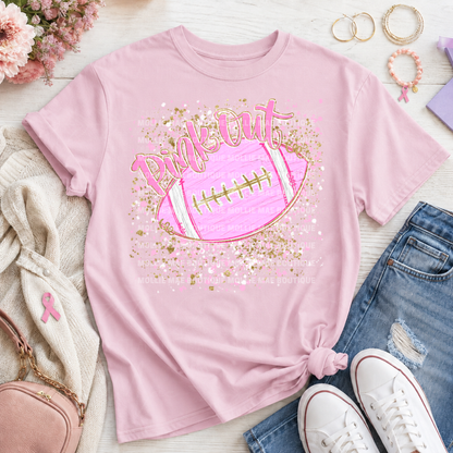 Pink Out Football Graphic Tee