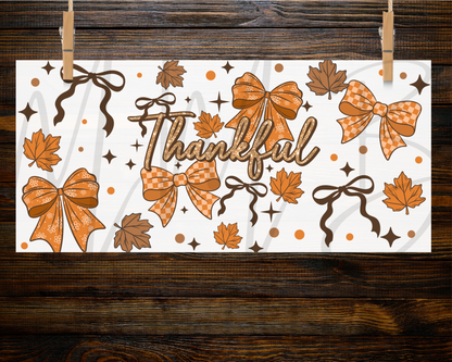 Thankful Bows” 16oz Libby Glass Can